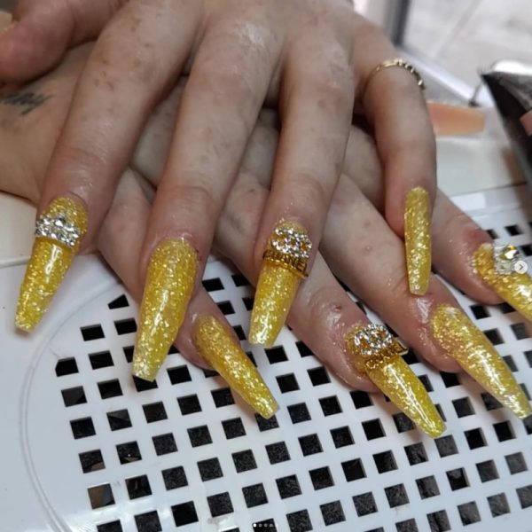 Nail Art Charms AB Clear Crystal Alloy Nail Art x 1 Design 4 - Image 2
