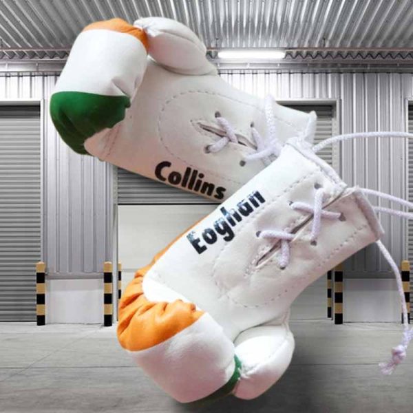 Personalised Irish Mini Boxing Gloves For Cars & Gifts Commemorative Boxing Ireland Mini Boxing Gloves - Image 3