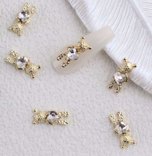 Crystal Alloy Teddy Nail Art Charms