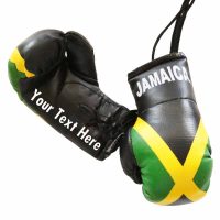 Personalised Jamaican Mini Boxing Gloves For Cars & Gifts Commemorative Boxing Jamaica Mini Boxing Gloves
