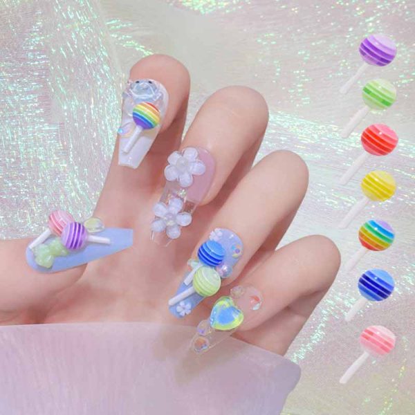 Mini Lollipop Nail Art Charms x 10 - Image 6
