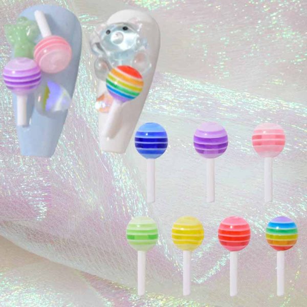 Mini Lollipop Nail Art Charms x 10 - Image 5