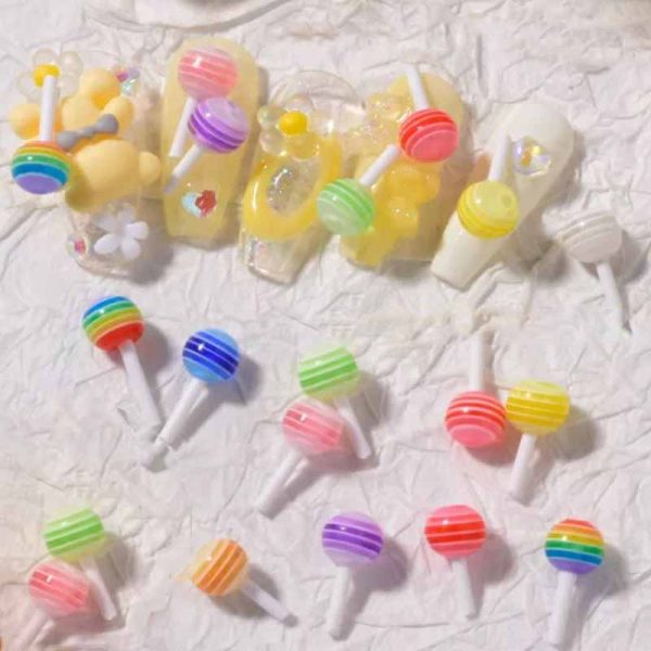 Mini Lollipop Nail Art Charms x 10 - Image 3