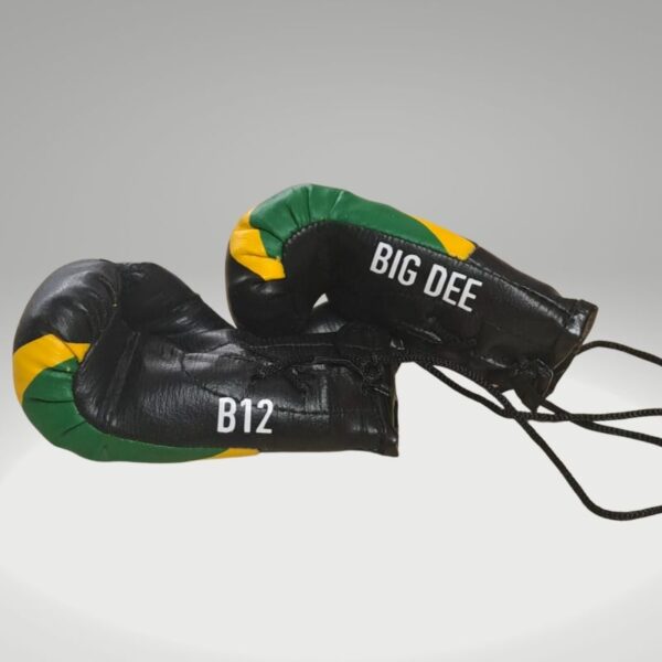 Personalised Jamaican Mini Boxing Gloves For Cars & Gifts Commemorative Boxing Jamaica Mini Boxing Gloves - Image 4