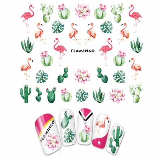 Flamingo Nail Water Decals Design 919