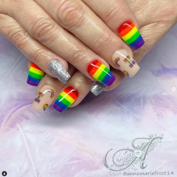 Gay Pride Nail Art Water Decals LGBTQ Nail Decals Rainbow Nail Decals - Image 2
