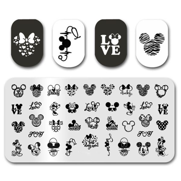 Disney Mickey Mouse And Minnie Mouse Stamping Plate Design 126
