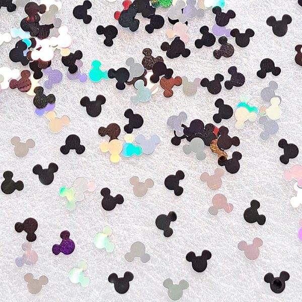 Mickey Mouse Heads Holographic Black and Holographic Silver