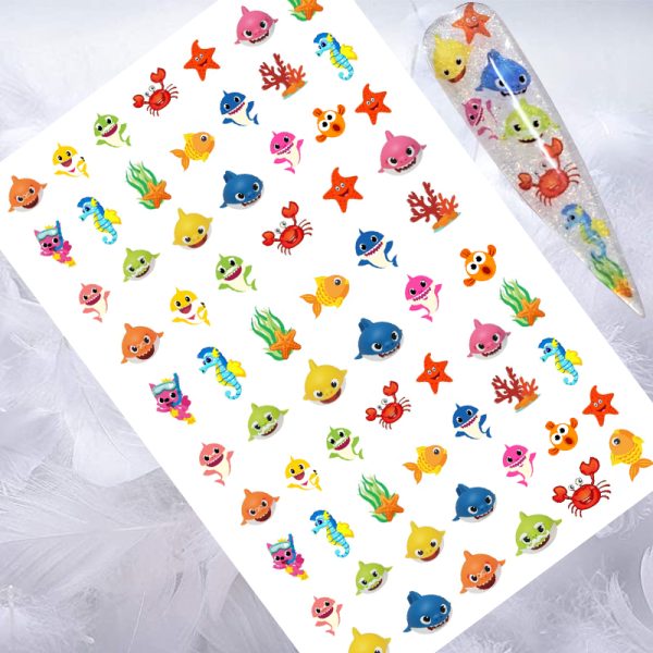 Baby Shark Water Slide Nail Decals