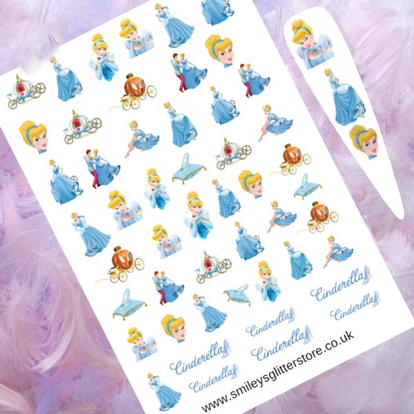 Cinderella Nail Art Water Decals