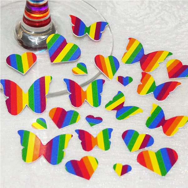 Rainbow Gay Pride Butterly & Heart Table Confetti