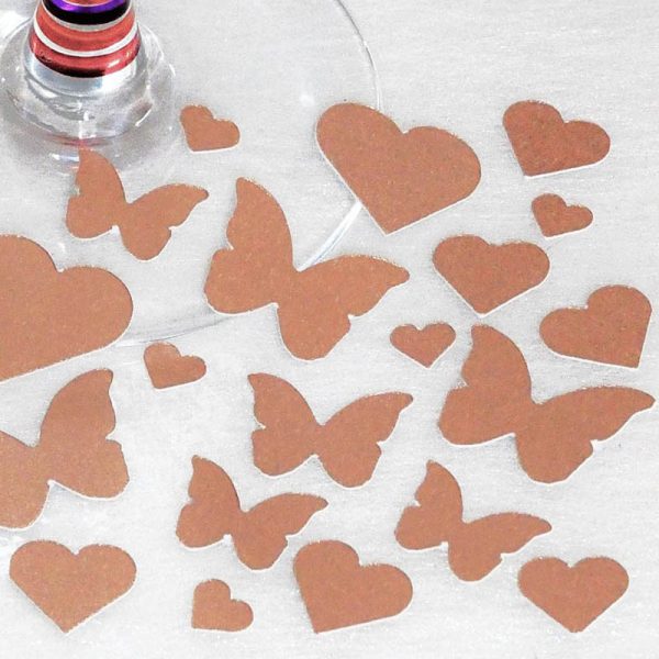 Rose Gold Butterfly & Heart Table Confetti