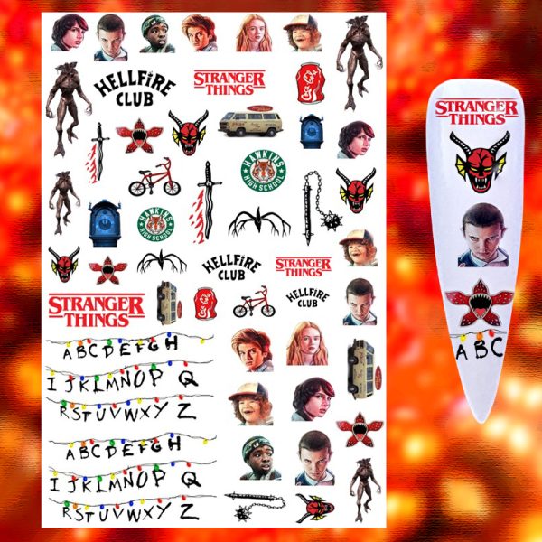 Stranger Things Nail Water Decals