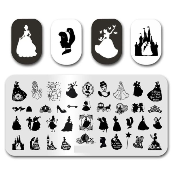 Disney Cinderella Nail Art Stamping Plate Design 059