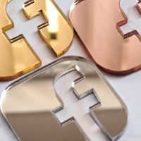 Social Media Signs Instagram Sign Facebook Signs TikTok Signs Nail Salon Display Sign Scandinavian Style Wooden Shop Display Follow Us Sign - Facebook Rose Gold Icon