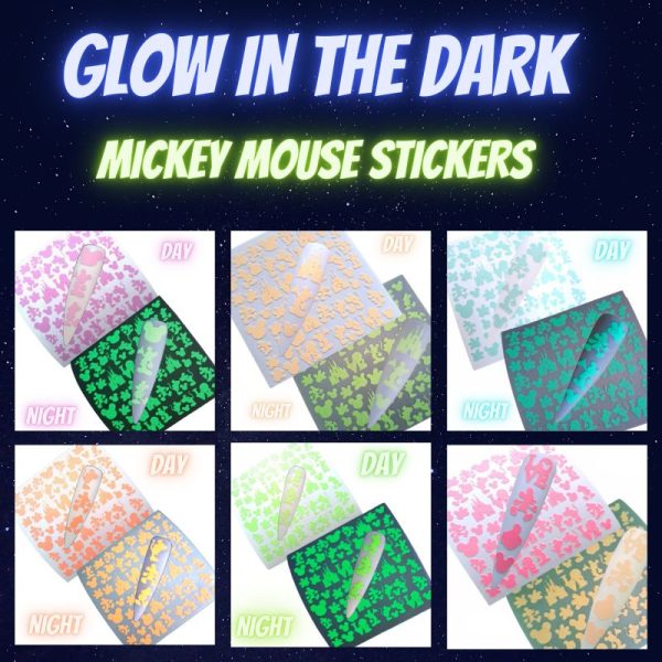 Glow In The Dark Mickey Mouse Vinyl Stickers Main