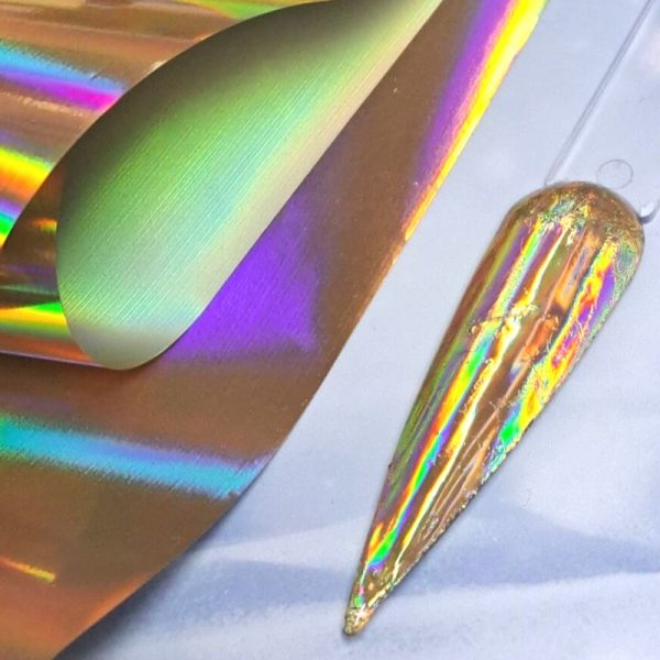 Gold Holographic Nail Transfer Foil