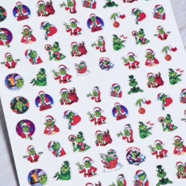 The Grinch Nail Art Stickers Design 768 - Image 2