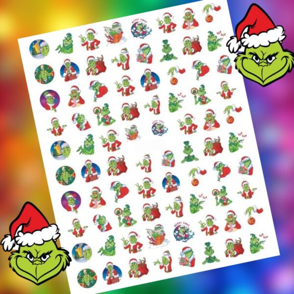 The Grinch Nail Art Stickers Design 768