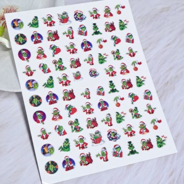 The Grinch Nail Art Stickers Design 768