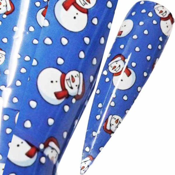 Christmas Snowman Nail Transfer Foil Design 39