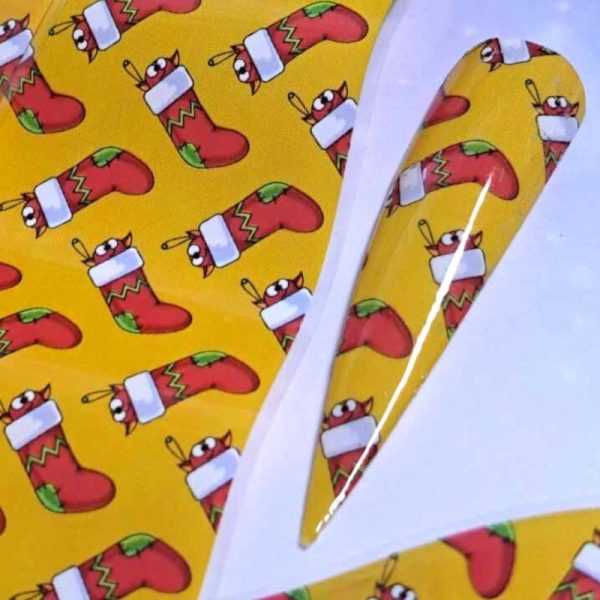 Christmas Stocking Nail Transfer Foil Design 37