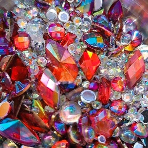 Crystal And Acrylic Gems Assorted Nail Art And Craft Red Mix Photo 1