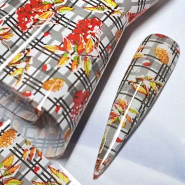 Tartan Autumn Leaf Transfer Foil