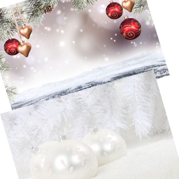Xmas Baubles and Feathers Christmas Nail Display Mat