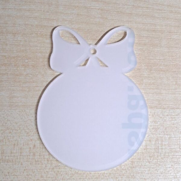 Acrylic Blank Bow Bauble 10cm x 7.5cm x 3mm
