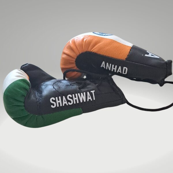 Personalised Indian Mini Boxing Gloves For Cars & Gifts Commemorative Boxing India Mini Boxing Gloves - Image 2