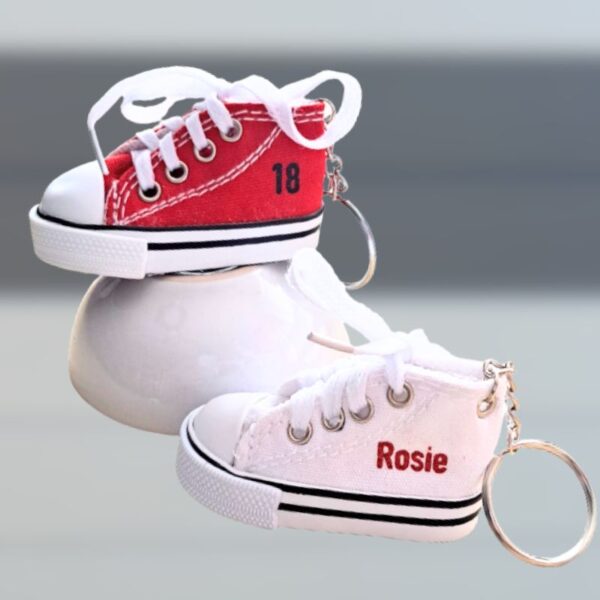 Converse Canvas Shoe Keyrings Personalised Converse Canvas Style Shoe Keychain - Image 2