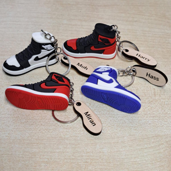 3D Nike Jordan Trainers Sneakers Shoes Personalised Keyrings House Car Keys Nike Keychain Nike Keyrings - Image 3
