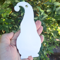 White Gnome Acrylic Blank Bauble