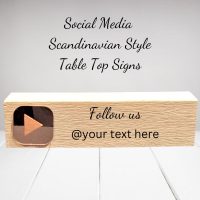 YouTube Social Media Sign Nail Salon Display Sign Scandinavian Style Wooden Shop Display YouTube Advertising Sign - YouTube Rose Gold Icon