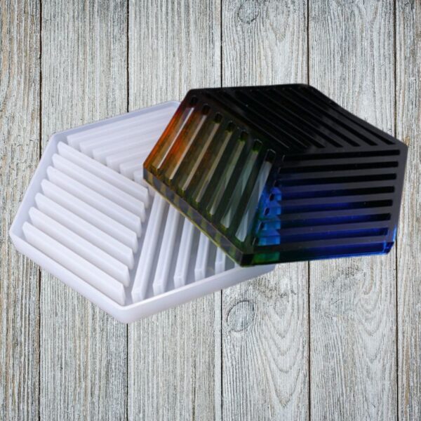 Hexagon Coaster Concrete Pattern Effect