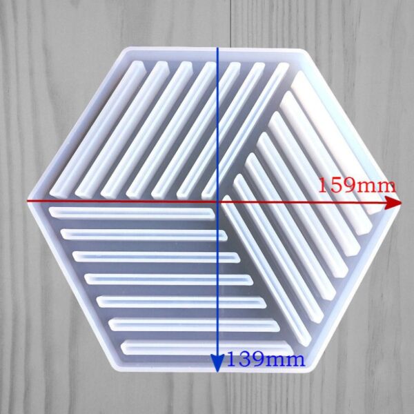 Hexagon Coaster Epoxy Resin Mould Concrete Pattern Effect Hexagon Concrete Pattern Resin Mold - Image 4