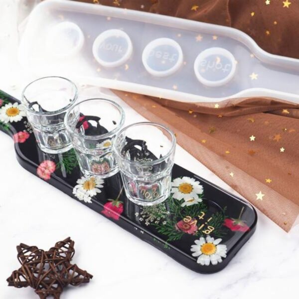 Shot Glass Server Tray Resin Mold-Shot Glass Tray Mold