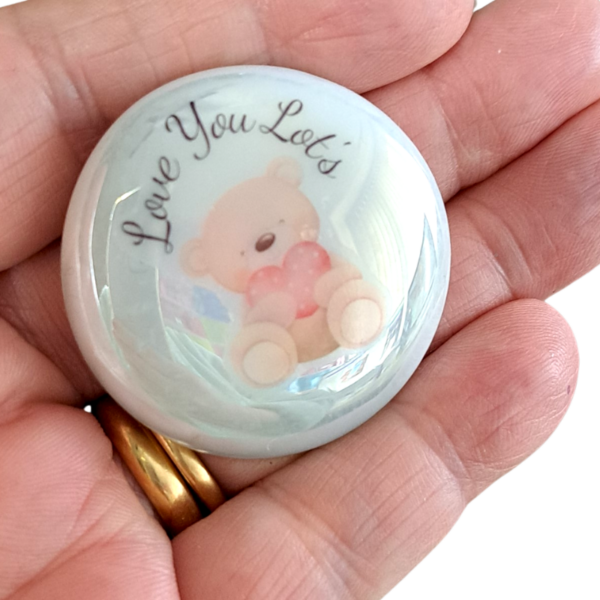 Teddy Bear Heart Pocket Hug Comfort Pebble Stone Comfort Hug Anxiety Stress Reliever Friends Gift Mental Health Hug - Image 3