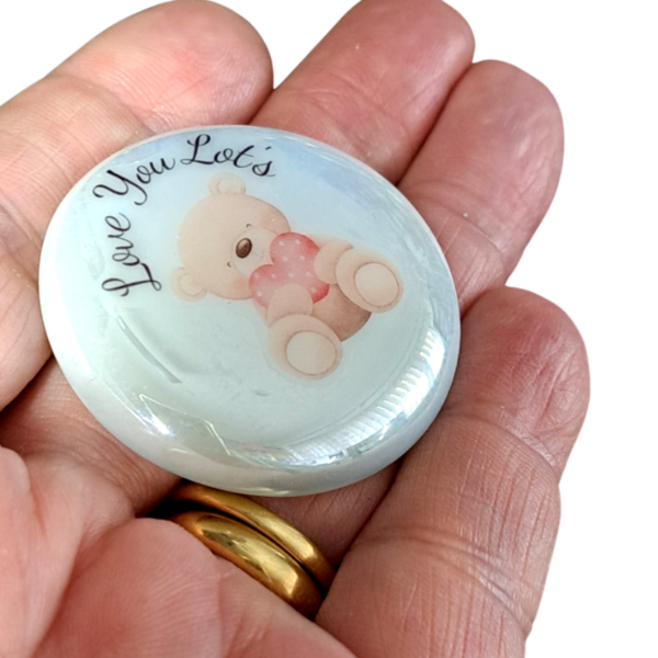 Teddy Bear Heart Pocket Hug Comfort Pebble Stone Comfort Hug Anxiety Stress Reliever Friends Gift Mental Health Hug - Image 2