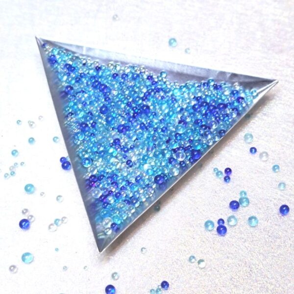 Royal AB Blue and Clear Caviar Beads