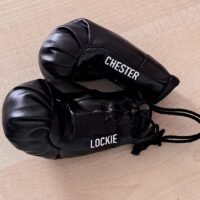 Personalised Black Mini Boxing Gloves For Cars & Gifts