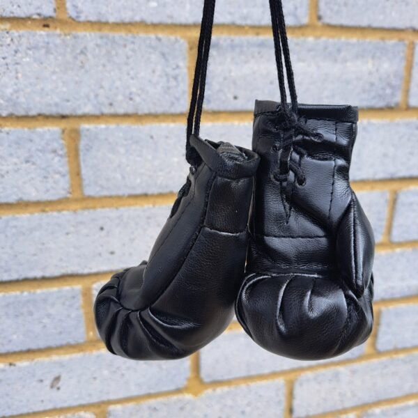 Personalised Black Mini Boxing Gloves For Cars & Gifts - Image 4