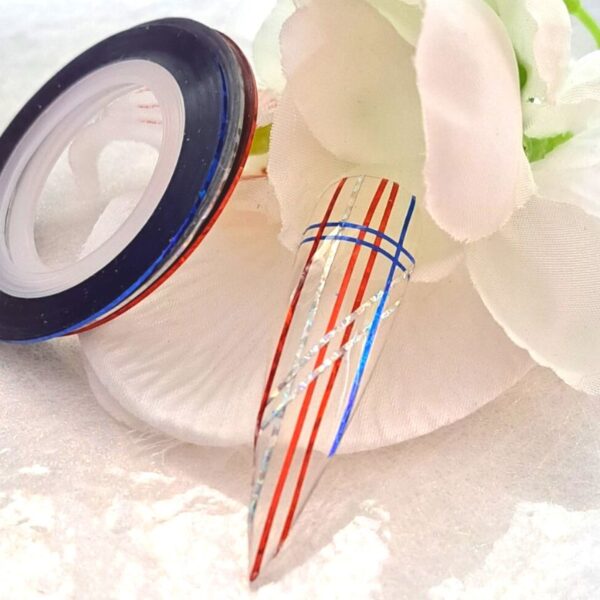 Coronation Striping Tape 1mm Red Silver And Blue