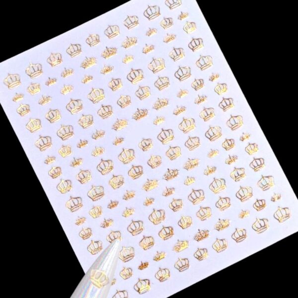 Crown Nail Art Stickers Design 86 Gold