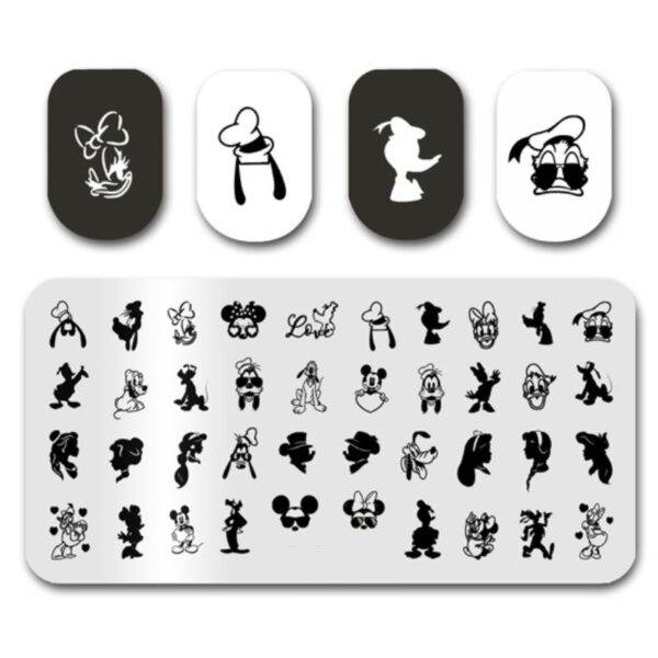Disney Mickey Mouse Pluto Donald Duck Goofy Minnie Mouse Princess Stamping Plate 130