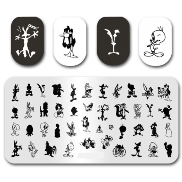 Tweety Pie Disney Nail Stamping Plate Sylvester Daffy Duck Bugs Bunny Road Runner Nail Stamping Plate 122