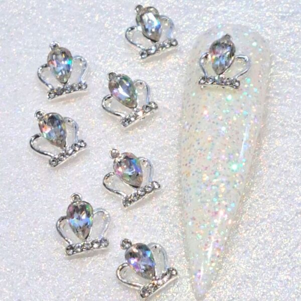 Kings Coronation Crown Nail Art Charms AB Clear Crystal Alloy Nail Art Design 10