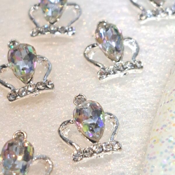 Crown Nail Art Charms AB Clear Crystal Alloy Nail Art Design 10 - Image 2