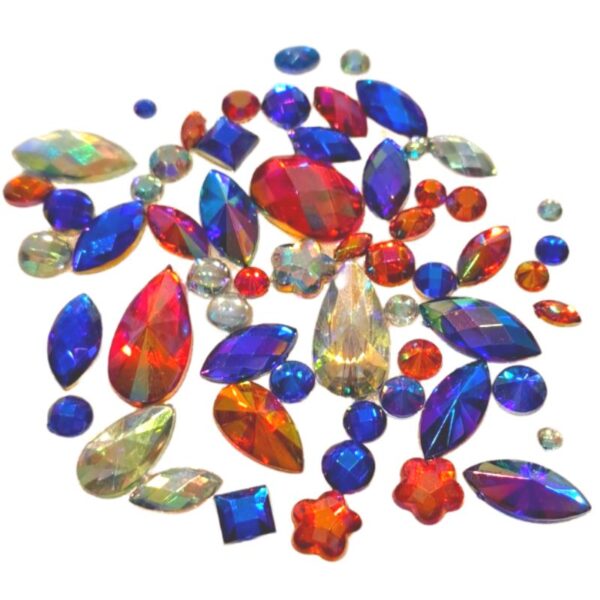 Nail Art Jewel Gems Red Clear Blue Craft VE Day Jewel Gems - Image 2